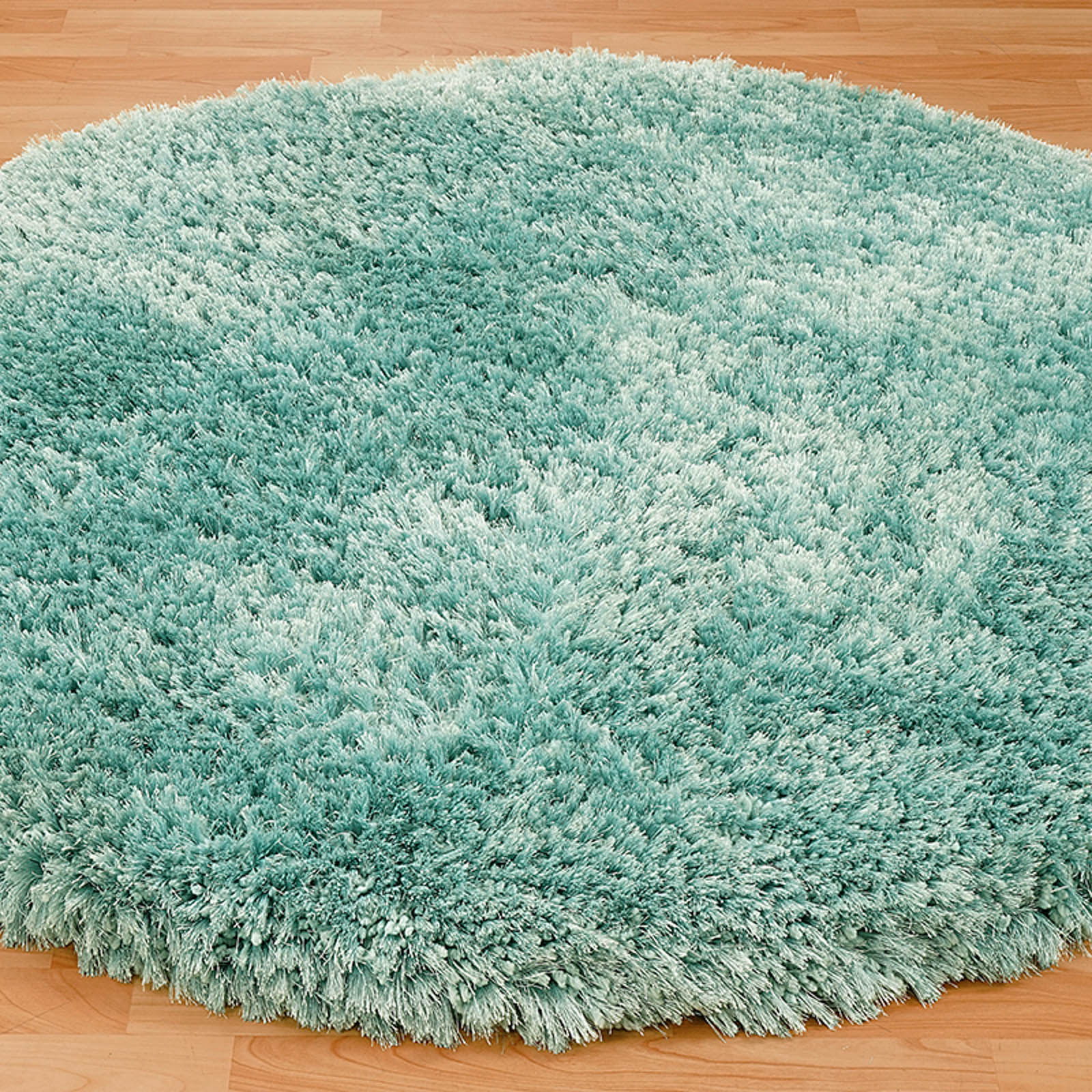 Revival Circlular Shaggy Rugs In Seafoam